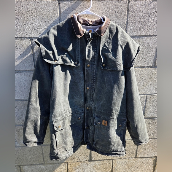 Carhartt Other - Carhartt C70 Sherpa Lined Jacket  XL Mens Green Canvas Duster Chore Barn USA